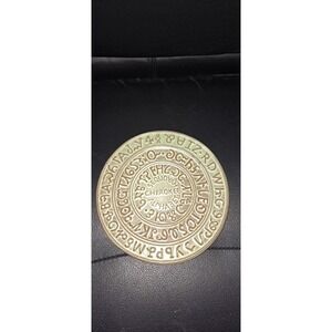 Frankoma Ceramic Pottery Cherokee Alphabet Round Trivet Native American Sequoyah